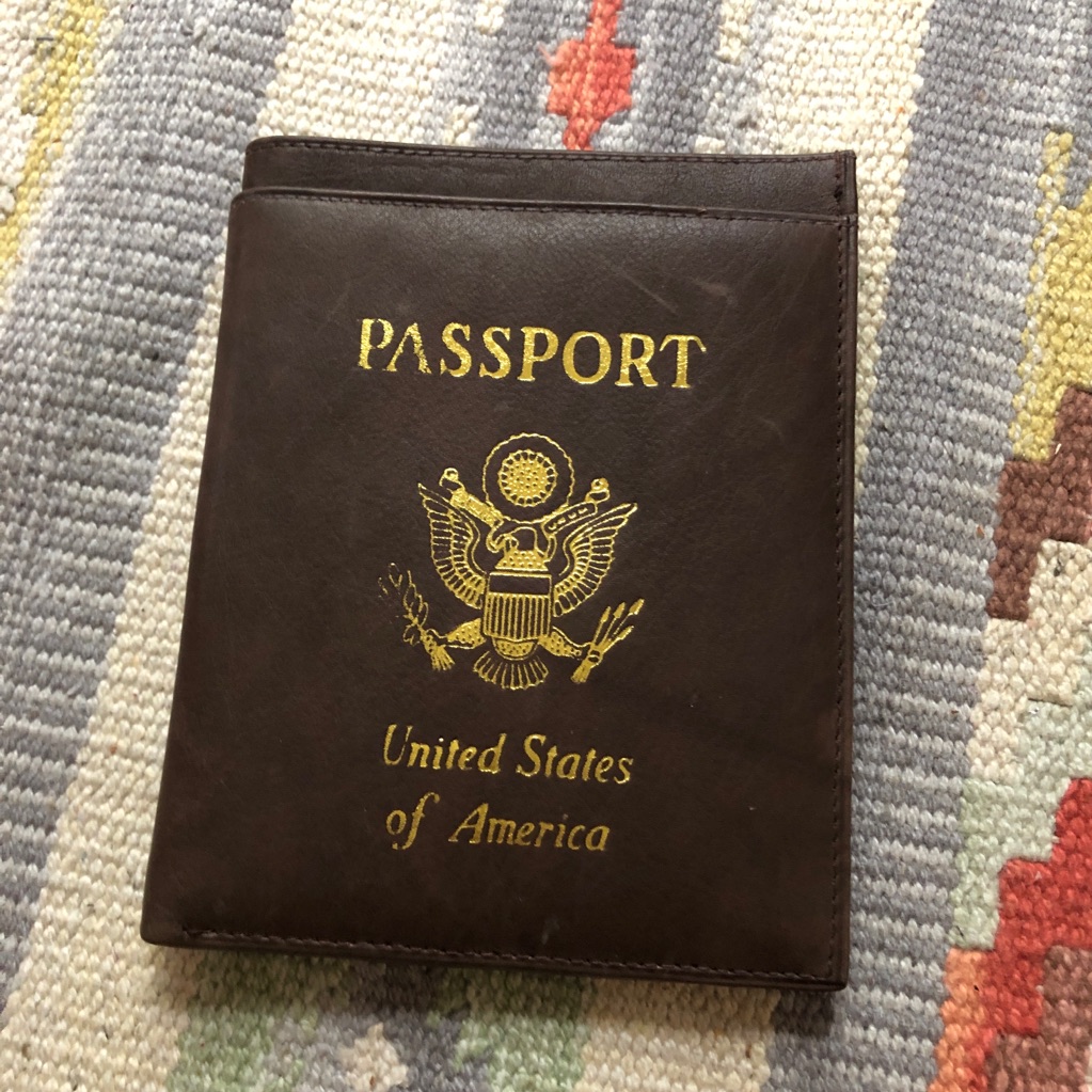 Brown Leather Passport Cover Wallet